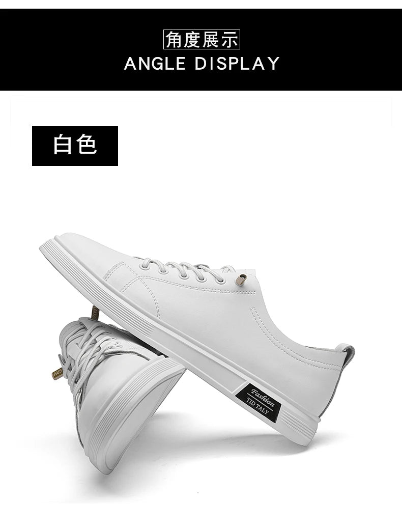 Zapatos casuales, zapatos deportivos de piel de vaca, zapatos planos, zapatos casuales clásicos para hombres, nuevos estilos de primavera y otoño, zapatos casuales de moda