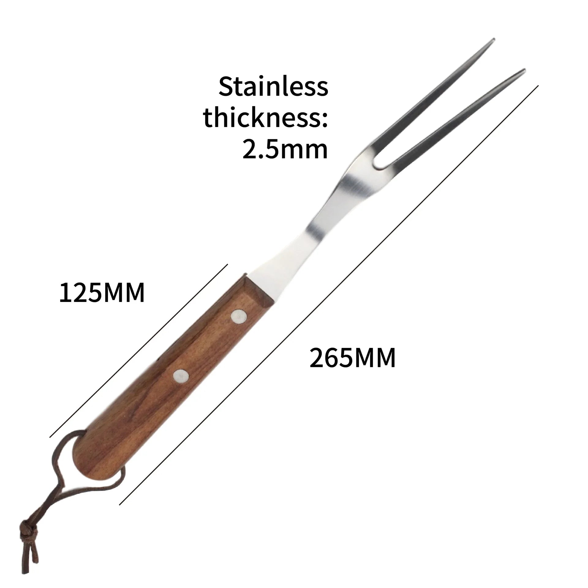 Tenedor de acero inoxidable para tallar carne y parrilla