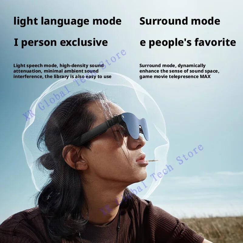 Gafas AR inteligentes RayNeo Air 4 Pro, compatible con HDR10, 3840 Hz, 4 parlantes, 1200 lentes, pantalla micro-OLED de doble capa, transparente