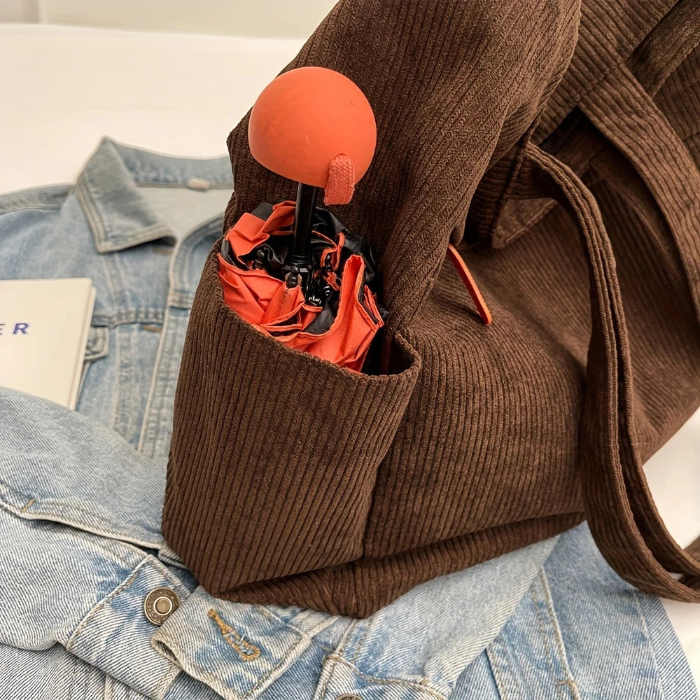 Bolso de Lona Polar de Gran Capacidad para Mujer