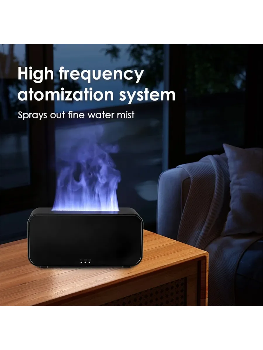 Humidificador Difusor de Aromas, Aceites Esenciales, Mini Humidificador con Llama Automática, Difusor de Fragancias para el Hogar con Luz LED