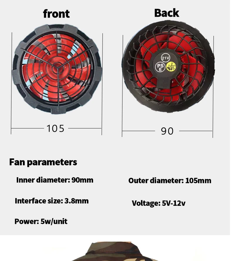 Ventilador para Chaleco de Refrigeración