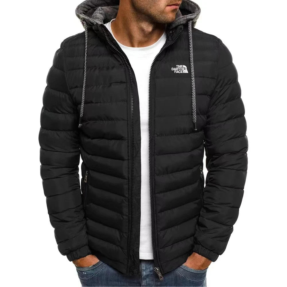 Chaqueta con Capucha para Hombre – Abrigo Ajustado con Cremallera