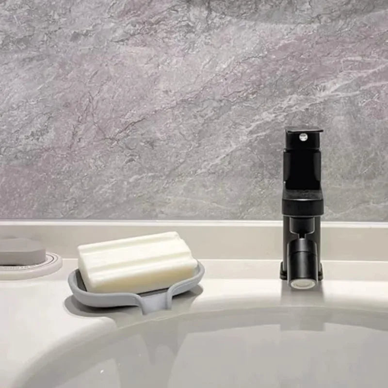 Jabonera Rectangular Minimalista con Orificios de Drenaje, Soporte Moderno para Baño, Jabonera de Plástico Duradera para Lavabo y Ducha