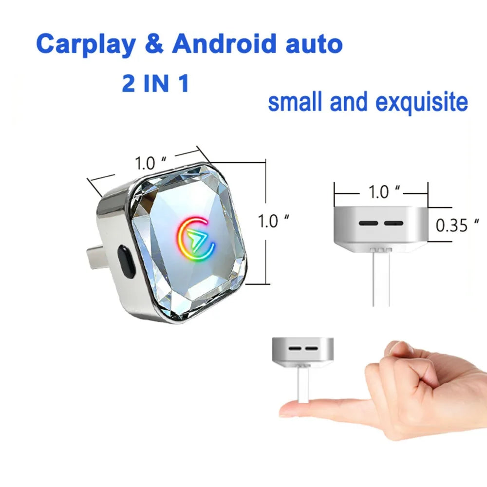 Adaptador inalámbrico 2 en 1 para CarPlay y Android Auto con WiFi y Bluetooth