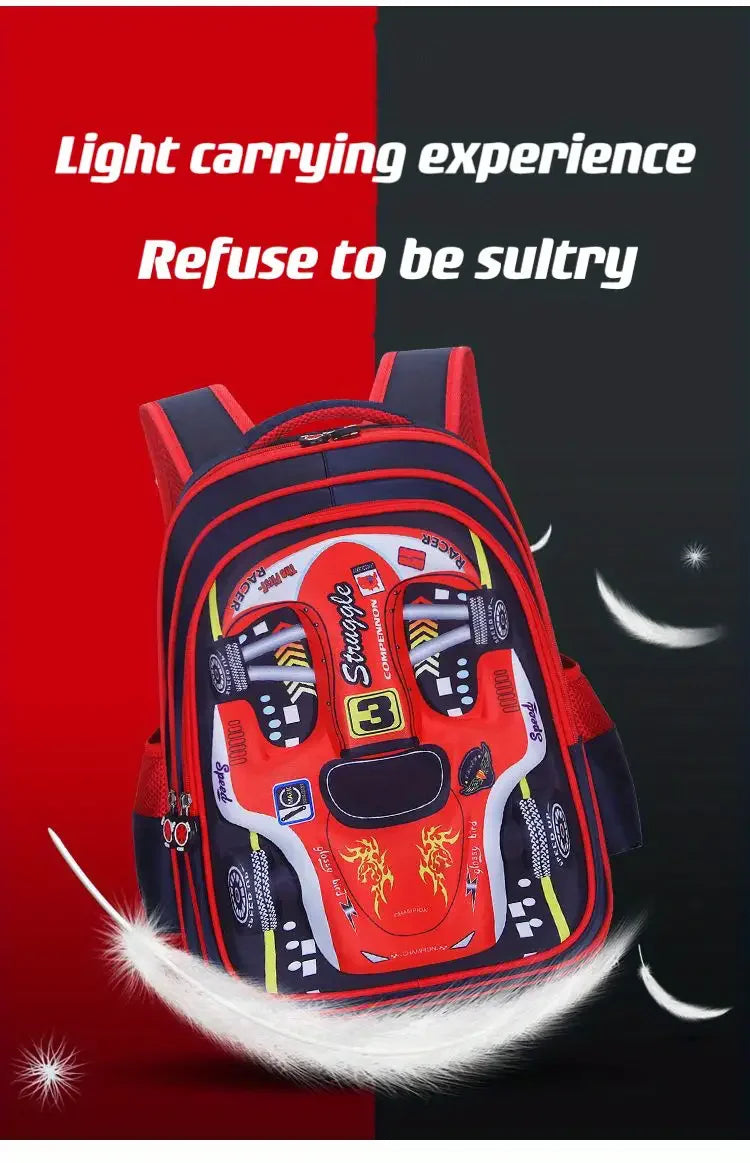 Mochila Preescolar con Diseño 3D de Auto para Niños