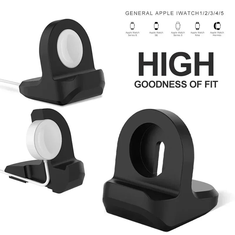 Base de Carga de Silicona Estable para Apple Watch Series 1-10 Ultra 2, Sin Necesidad de Ensamblaje, Cargador de Escritorio para Hogar, Dormitorio u Oficina