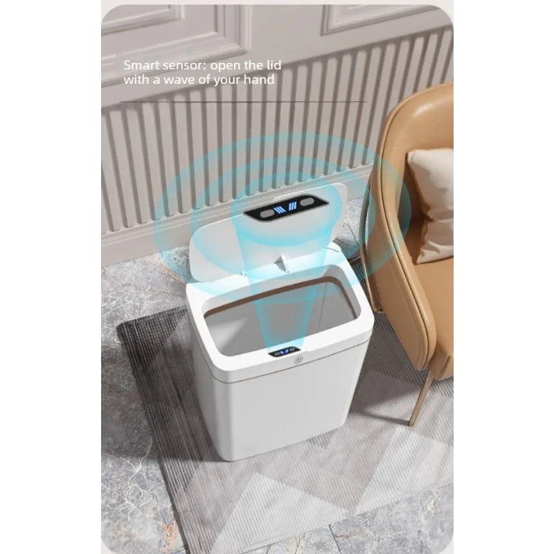 Bote de basura inteligente sin contacto recargable por USB