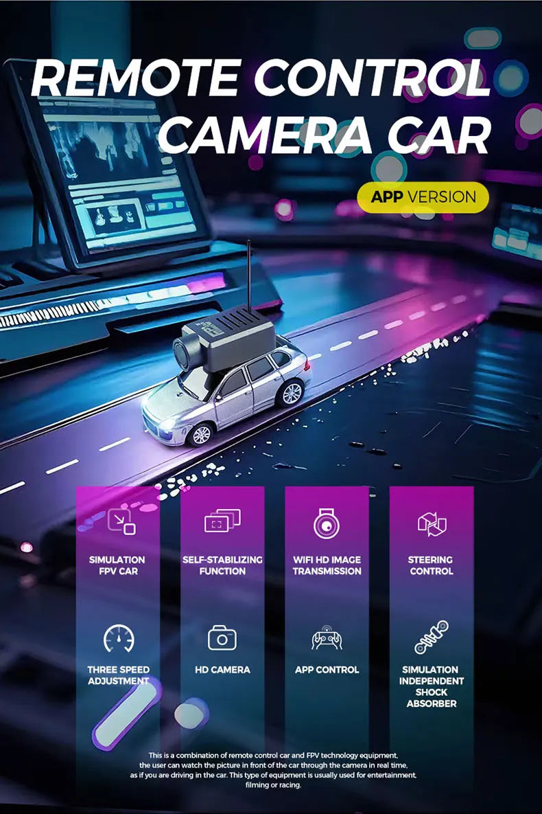 WLtoys 6401 1:64 Mini coche RC 2,4G Control remoto con cámara FPV 720P y aplicación WiFi, nuevo juguete de carreras de control remoto para regalo para niños y niñas