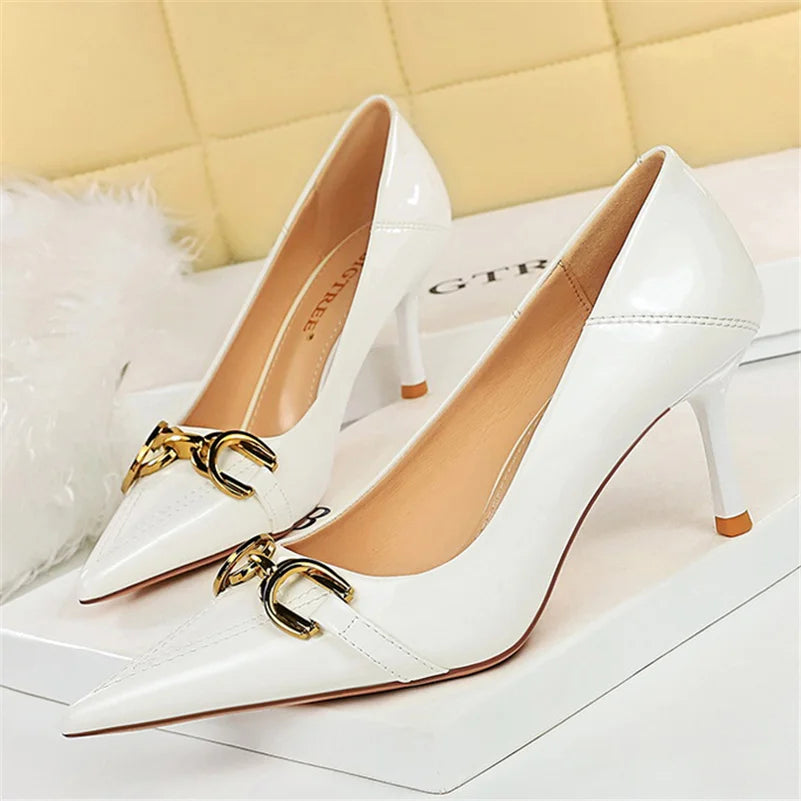 Zapatos de Tacón Alto Stiletto con Hebilla para Mujer