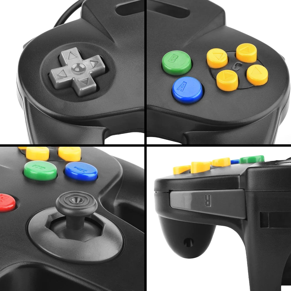 Mando con cable USB N64 mando de mando para Mac ordenador PC mango USB Gamepad