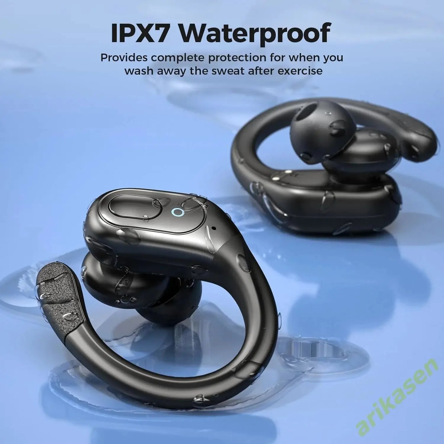 Auriculares inalámbricos con Bluetooth 5,3, cascos deportivos con 75H de tiempo de reproducción, IPX7, resistentes al agua, pantalla LED, graves profundos