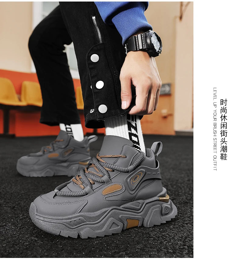 Zapatos informales de suela gruesa para hombre, zapatillas deportivas antideslizantes de suela blanda para las cuatro estaciones, zapatos deportivos Joker juveniles a la moda
