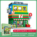 Bloques de Construcción de Tienda de Conveniencia con Escena Urbana, Modelo DIY en Miniatura, Decoración de Escritorio, Regalo Coleccionable para Adultos, Cumpleaños, Festividades