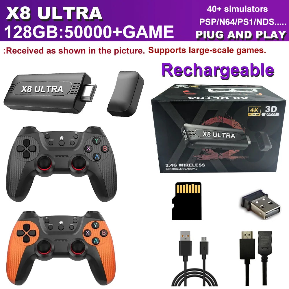Consola de juegos retro con más de 50000 juegos integrados para PSP/PS1/N64/MD, consola de juegos para TV HD 4K, reproductor de videojuegos portátil