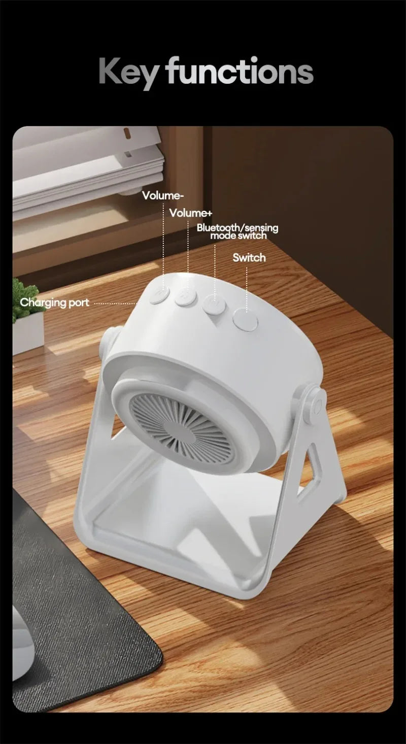 Cargador Inalámbrico 5 en 1 con Altavoz Bluetooth, Soporte para Teléfono, Plegable, Ajustable, RGB, Soporte de Escritorio para iPhone 17, 16 y Samsung