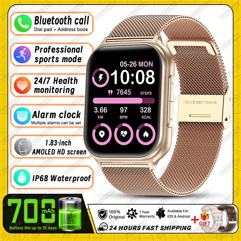 Reloj Inteligente Deportivo IP68 con Monitor de Ritmo Cardíaco 24H y Llamadas