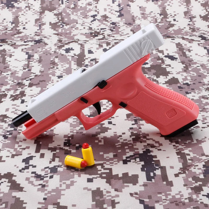 Pistola de juguete, pistola de mano, carcasa de bala suave, expulsión de dardos de espuma, tiro para adultos, niños y niñas, juegos de tiro al aire libre