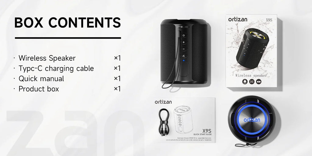 Ortizan X9S Altavoz Bluetooth Inalámbrico IPX7 RGB