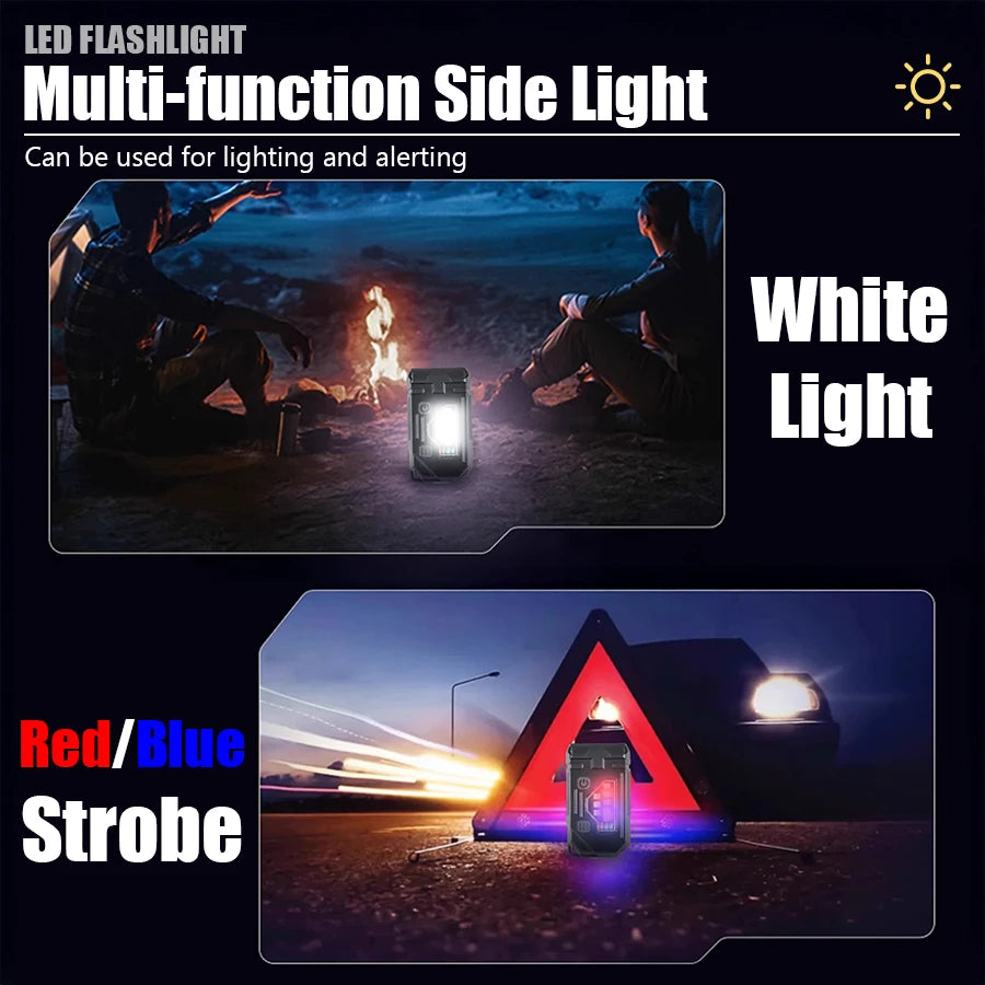 Mini Linterna LED COB Recargable USB con Imán Camping Emergencia