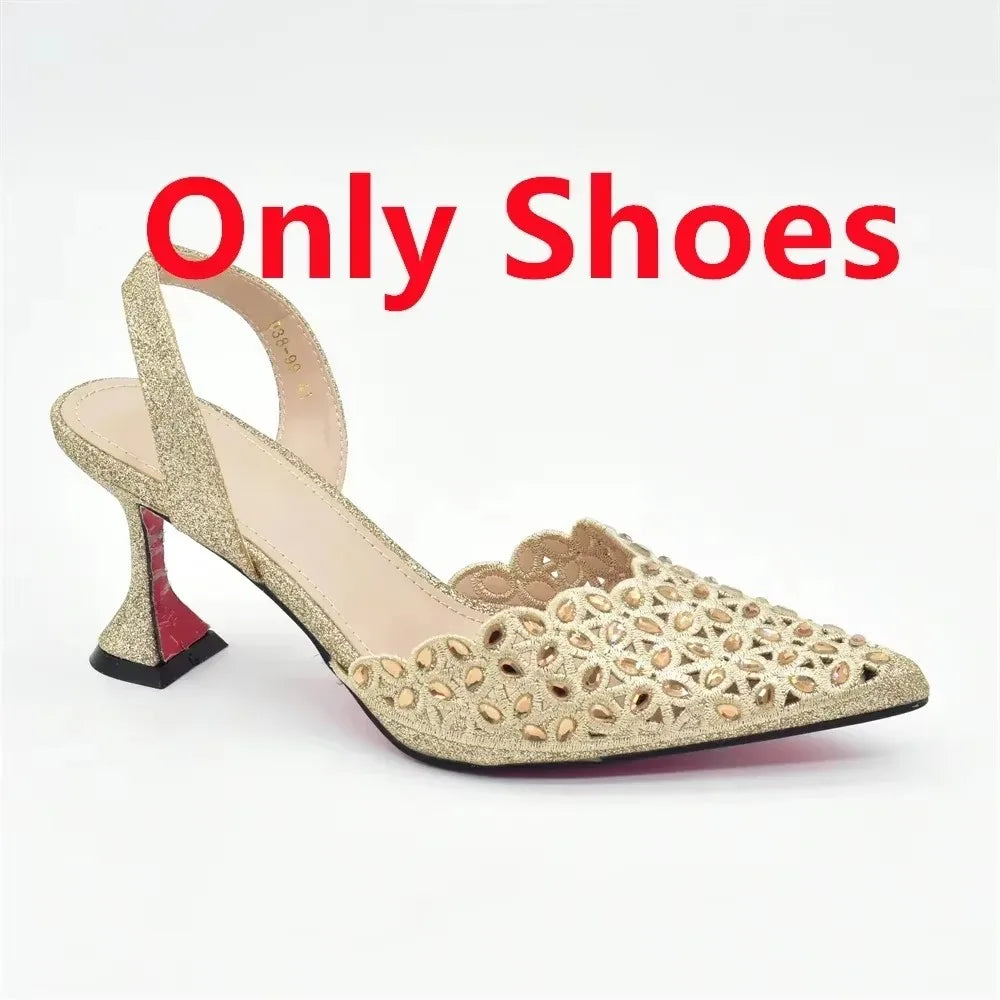 Zapatos de Tacón con Cartera para Mujer - Conjunto de Lujo para Fiestas