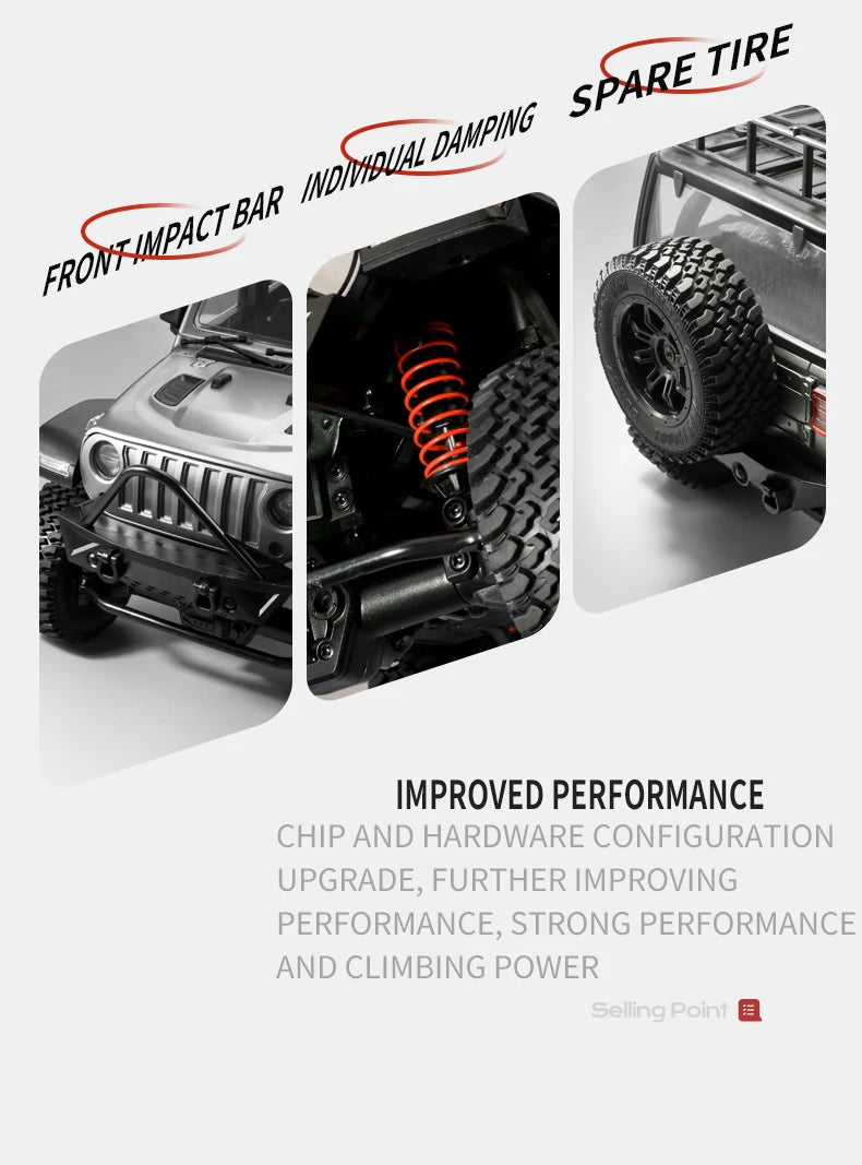 Buggy RC Crawler 4x4, Escala Completa con Luces LED