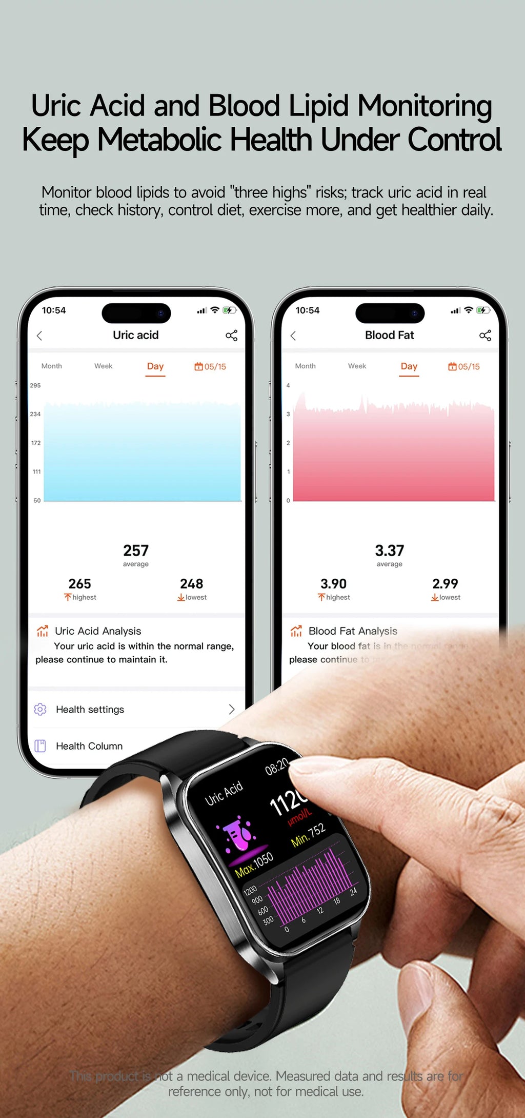 Reloj Inteligente Terapia Láser Monitor de Salud