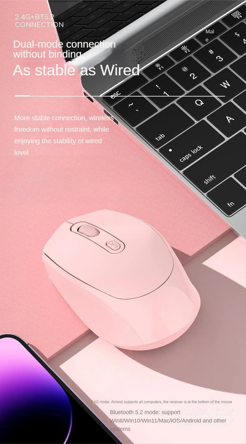 Ratón inalámbrico MINGCVIL, ratón Bluetooth recargable RGB, ratón inalámbrico para ordenador, ratón ergonómico para juegos para ordenador portátil, PC, DPI ajustable