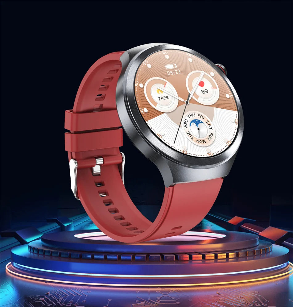 Nuevo Reloj Inteligente con Pantalla de Cristal de Zafiro de 1.73 Pulgadas, Monitor de Salud, Ácido Úrico, Grasa en Sangre, Presión Arterial, ECG+PPG, Análisis Corporal, para Hombre