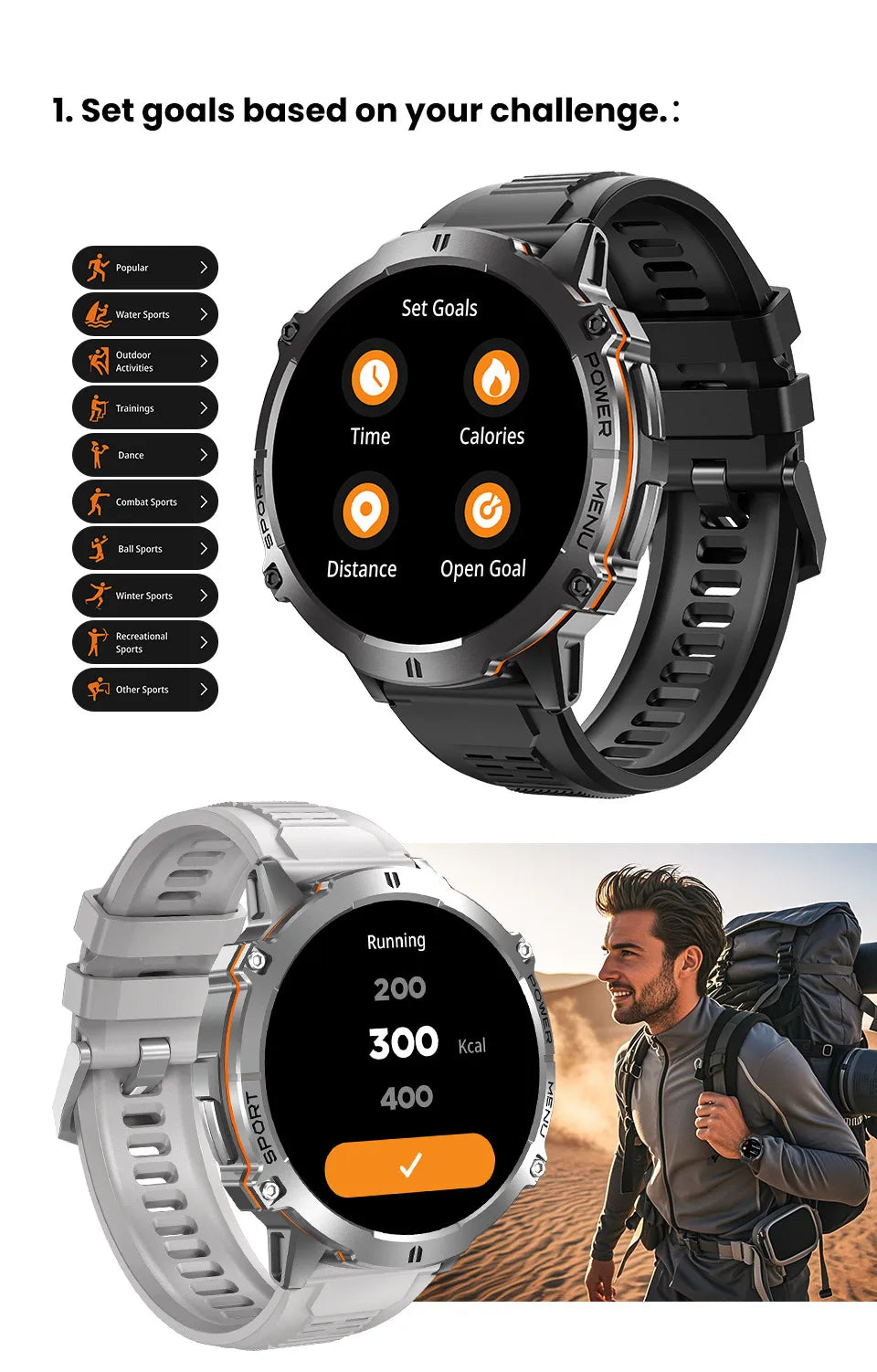 GUHUAVMI TANK X3 Reloj Inteligente Militar AMOLED