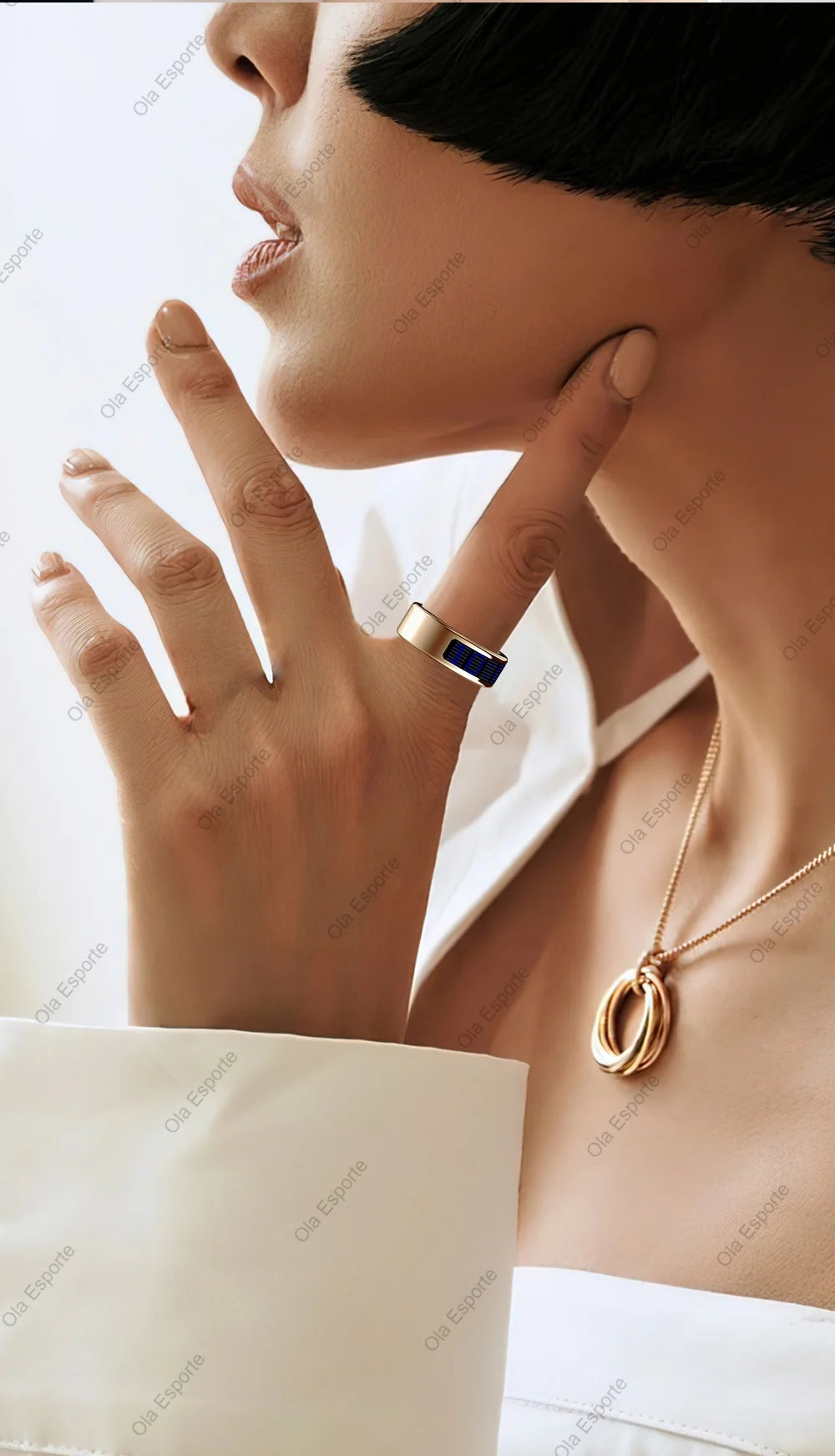Anillo inteligente con pantalla dinámica 5 ATM impermeable oxígeno en sangre Monitor de ritmo cardíaco durante el sueño anillo deportivo hombres mujeres anillo de moda