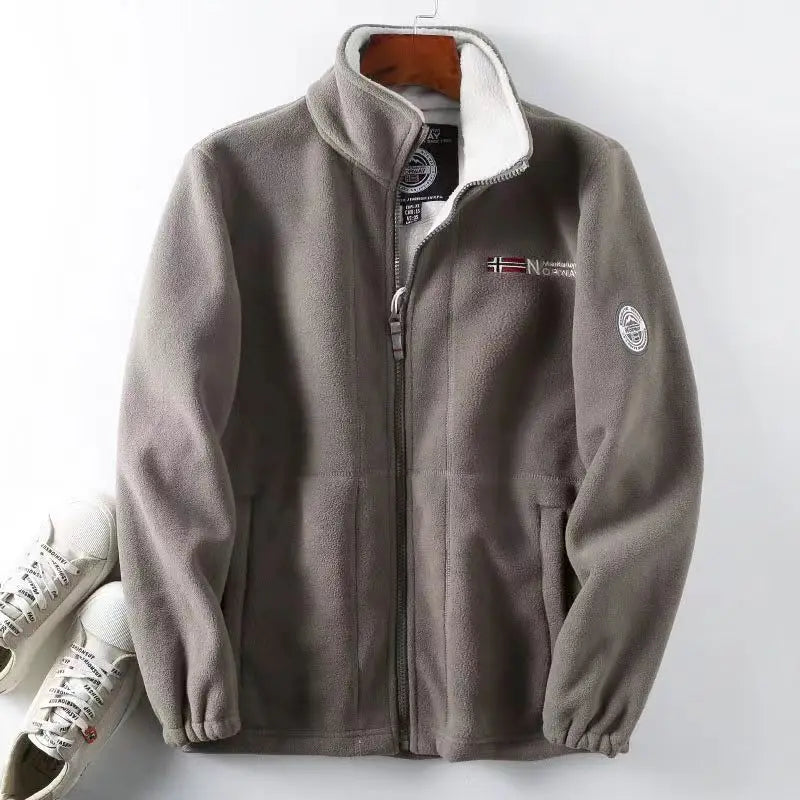 Chaqueta de Polar para Hombre con Cremallera — Abrigo de Otoño e Invierno