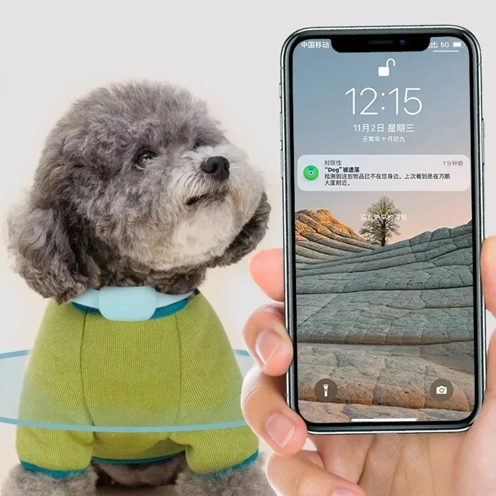 Rastreador GPS Bluetooth para mascotas, collar ajustable, localizador para perros y gatos, resistente al agua, antipérdida, dispositivo de seguimiento en tiempo real para iOS/Android