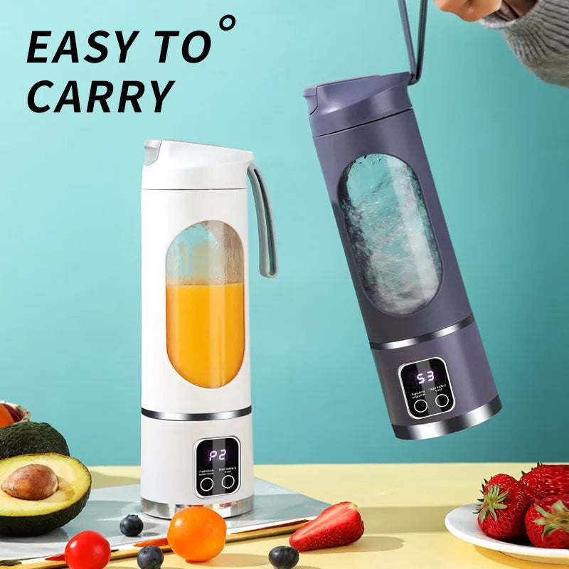 Licuadora Portátil Recargable 450ml con Expulsión de Pulpa