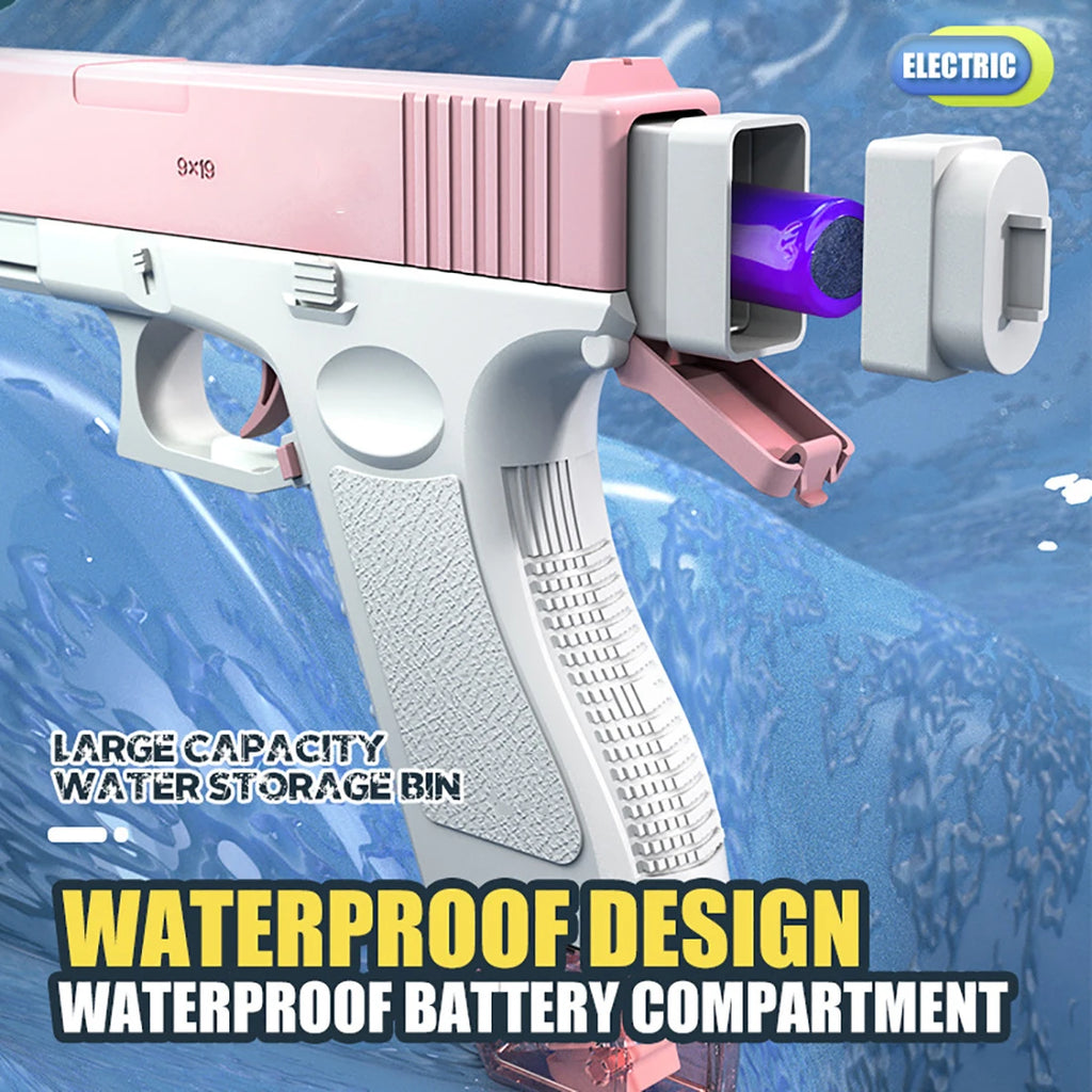 Pistola de Agua Eléctrica, Juguetes de Agua con Chorro, Pistolas de Agua Automáticas de Alta Presión para Niños, Juguetes de Agua Recargables