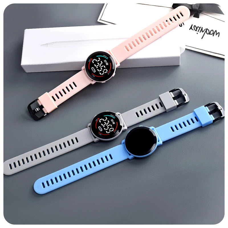Reloj Digital LED Deportivo para Niños Resistente al Agua