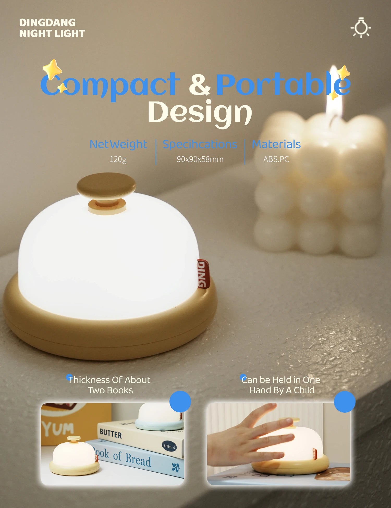 Luz nocturna Kawaii, bonita lámpara decorativa de escritorio, luz nocturna para bebé, lámpara de noche portátil, recargable por USB, regalo de cumpleaños para niños