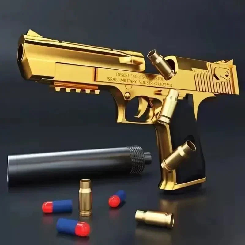 Pistola de juguete de bala suave de eyección de concha de águila del desierto, lanzador de espuma de pistola Airsoft, juegos de disparos CS, armas para niños, regalo