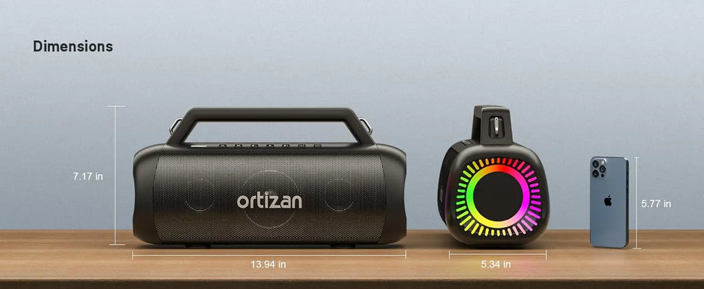Ortizan Altavoz Bluetooth 60W Subwoofer Power Bank