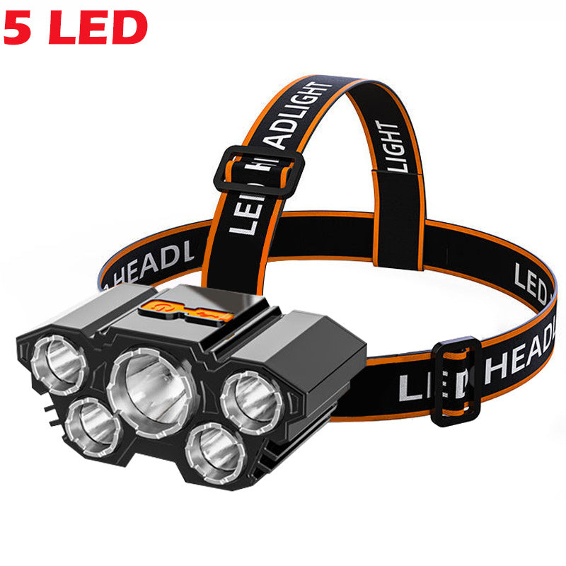 Linterna Frontal LED Recargable para Pesca