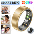 Anillo inteligente R09 para hombres y mujeres con estuche de carga, frecuencia cardíaca, oxígeno en sangre, monitor de temperatura de la piel, resistente al agua 5ATM para Android iOS