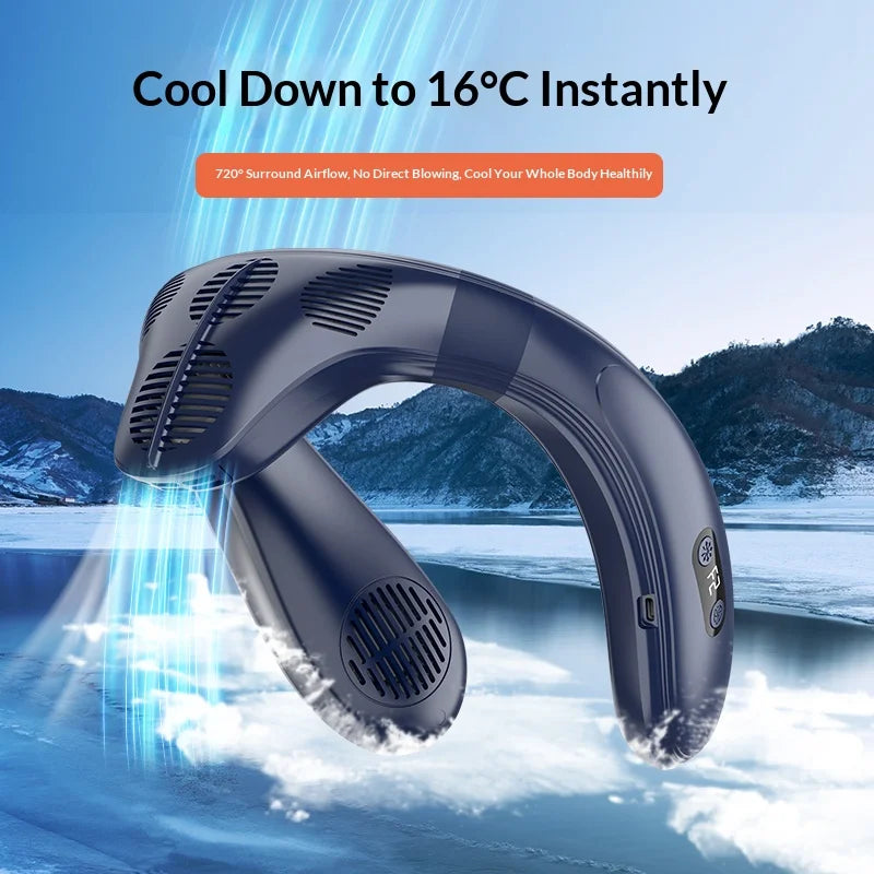 Ventilador de Cuello Portátil con Semiconductor Sin Aspas