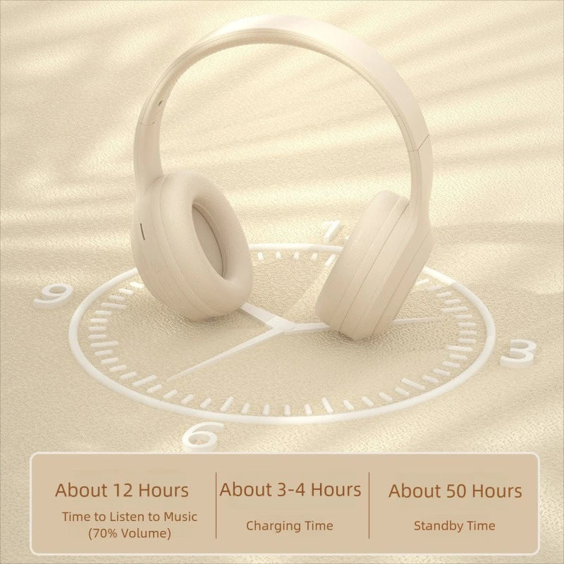Auriculares Estéreo HIFI Inalámbricos Bluetooth, Auriculares Deportivos para Juegos con Micrófono HD, Compatibles con TF/AUX, Reducción de Ruido