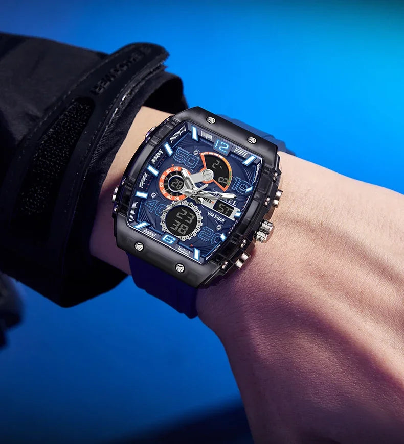 SMAEL 8109 nuevo reloj para hombre, deportivo multifuncional, resistente al agua hasta 50M, pantalla Dual, luz LED nocturna, reloj electrónico para estudiantes de ocio