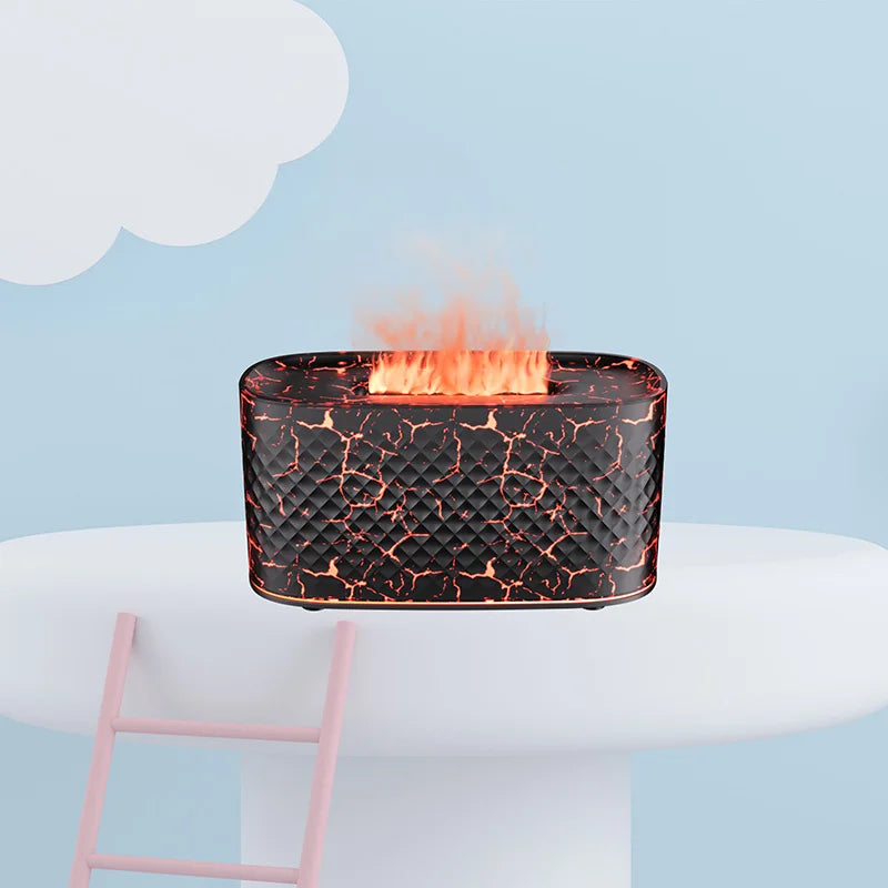 Nueva lámpara de ambiente colorida USB, máquina de aromaterapia de escritorio para el hogar y la Oficina, humidificador creativo de llama con grietas, pulverizador de atomización de aire