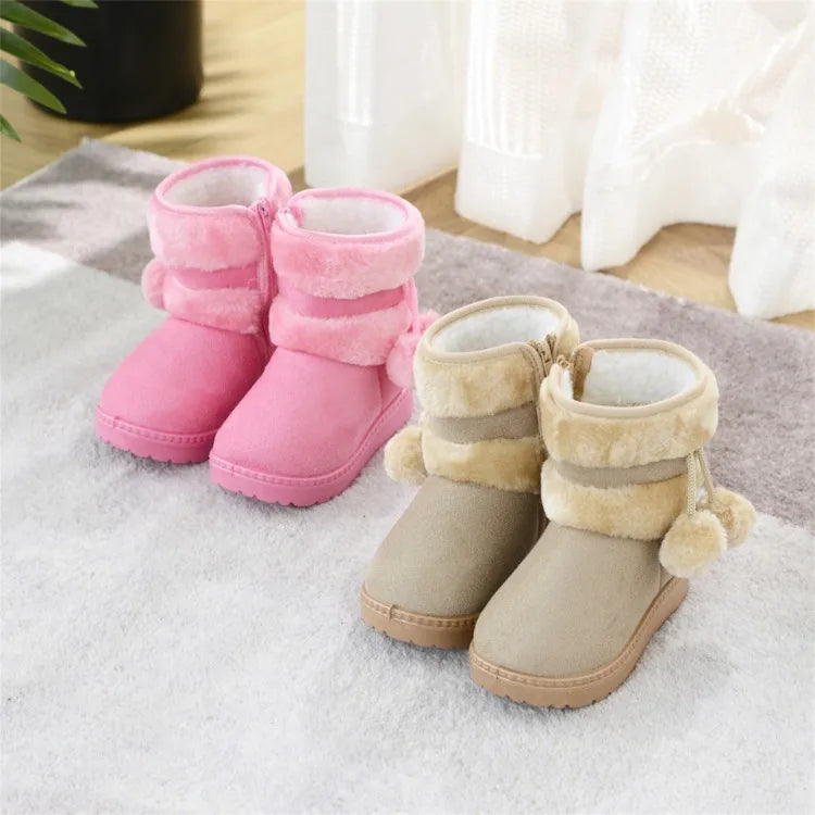 Nuevas botas de nieve para niñas, botas de invierno cómodas y gruesas y cálidas para niños, botas gruesas de otoño para niños, zapatos de princesa