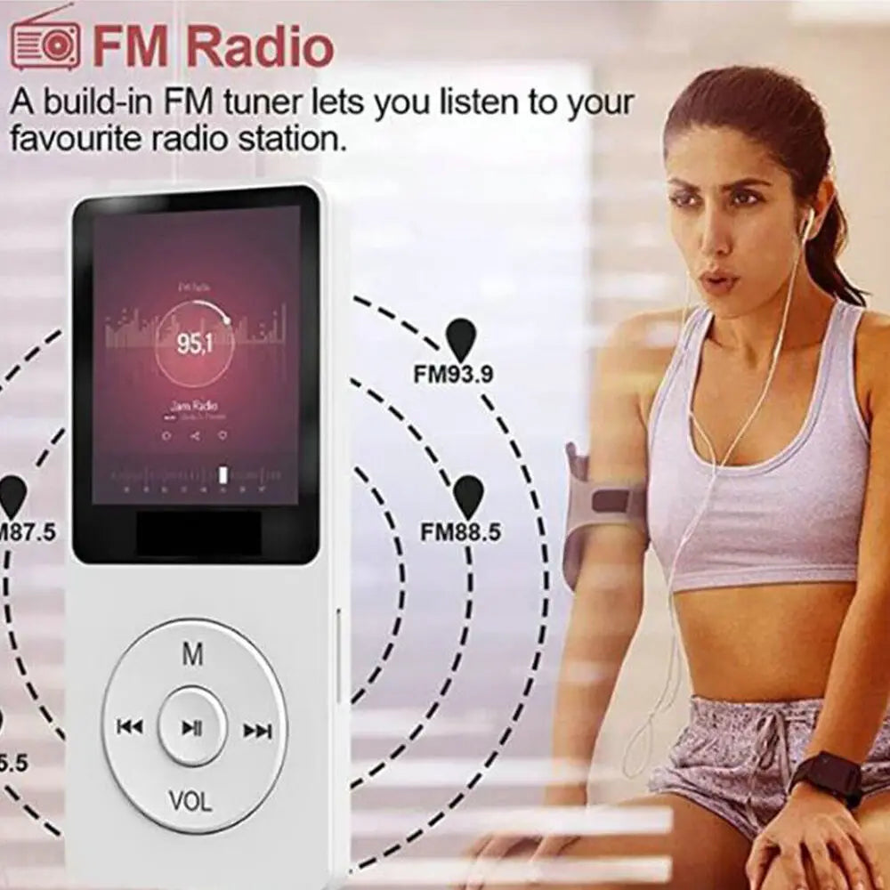 Reproductor MP3/MP4 Deportivo Bluetooth con Radio FM, 128GB