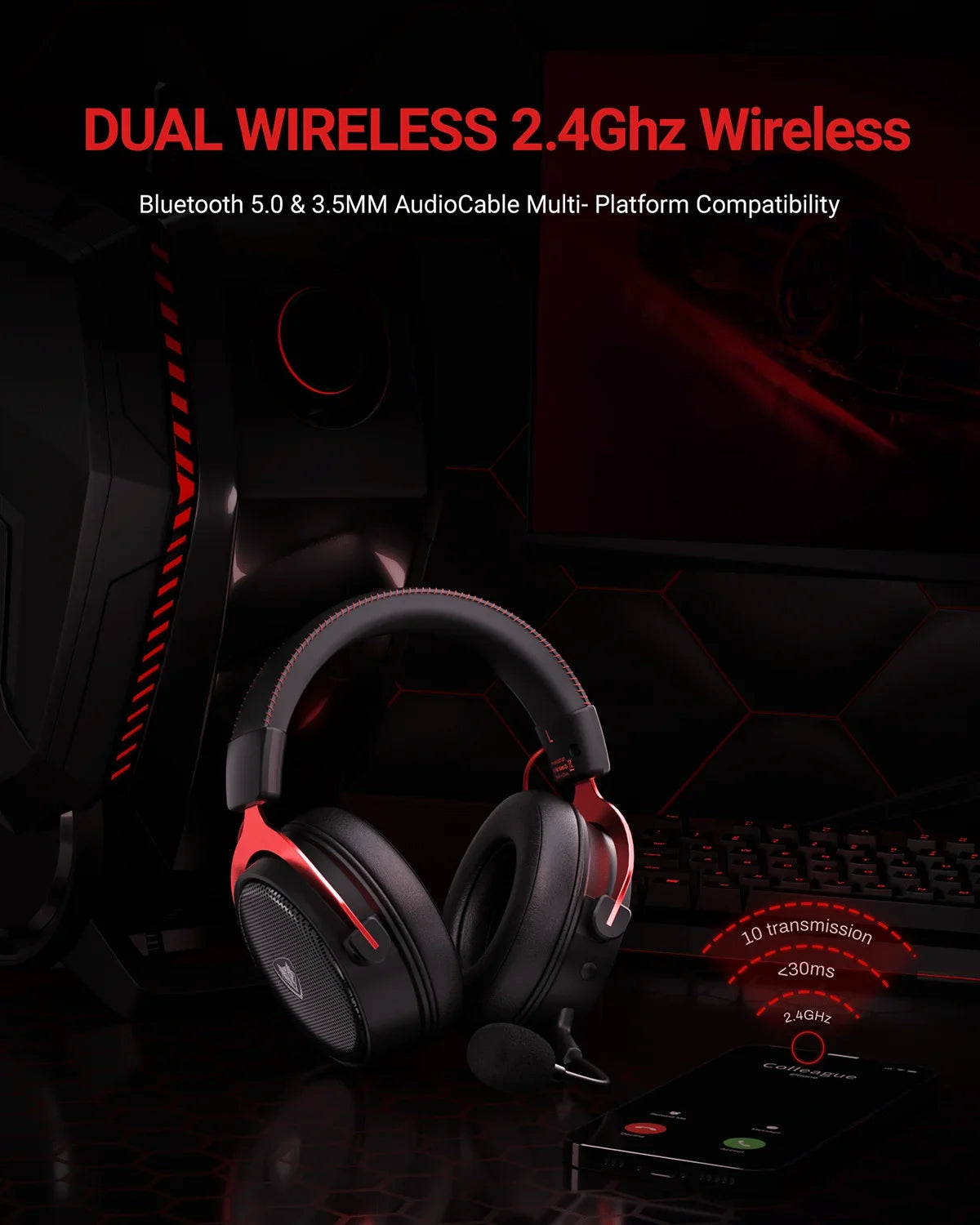 NUBWO G07 Auriculares Gaming PS5 PS4 PC Mac