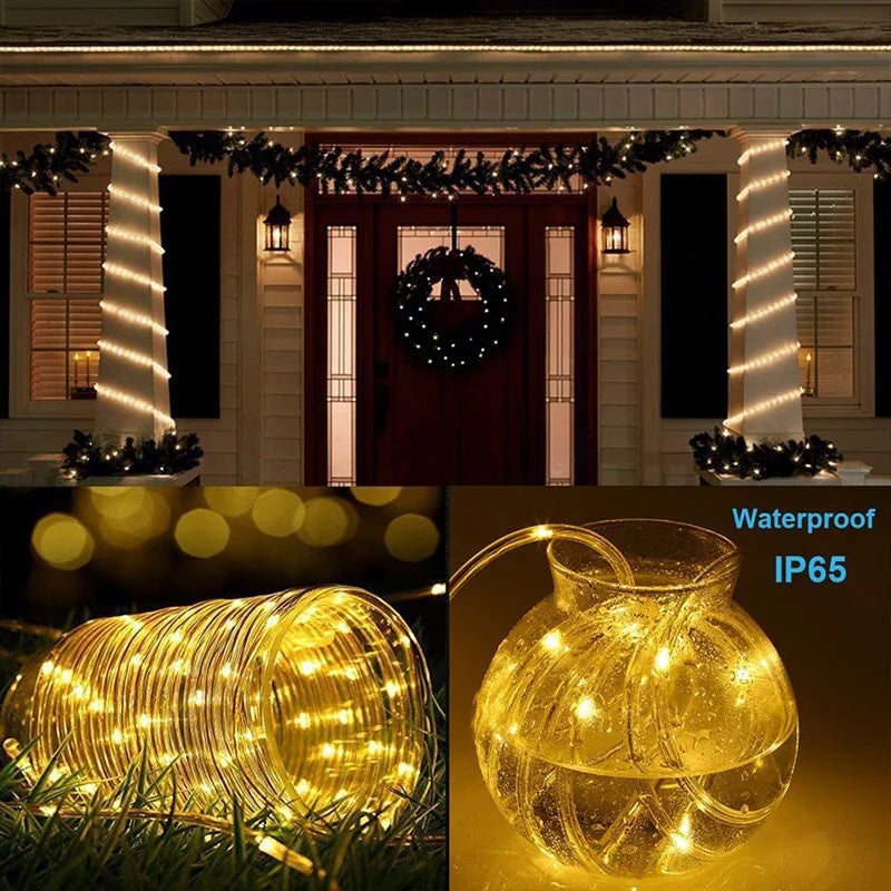 Guirnalda de Luces LED Solares para Jardín y Exterior 7-32M