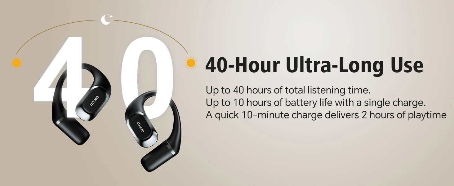 Ohayo T10 auriculares abiertos Bluetooth 5,4 auriculares inalámbricos 40 horas de reproducción TWS auriculares inalámbricos con pantalla Digital para deportes